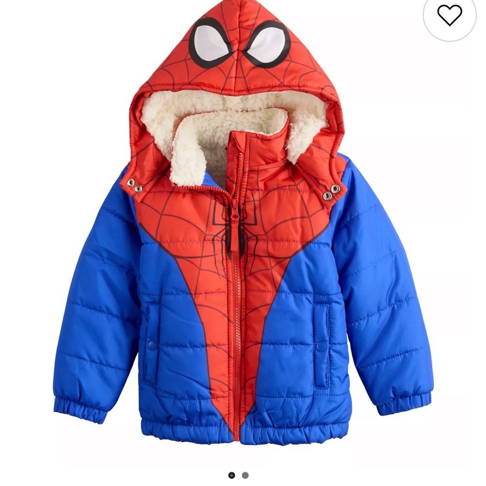NWT 4T Marvel Red and Blue Spider-Man Puffer Jacket